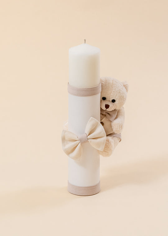 Candle Filip Urs Cream Beige Bow With Cappuccino AnneBebe