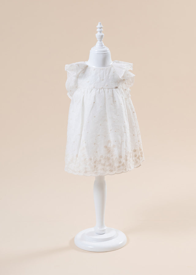 Сукня екрю з квітковою вишивкою без рукава 1907 Mayoral