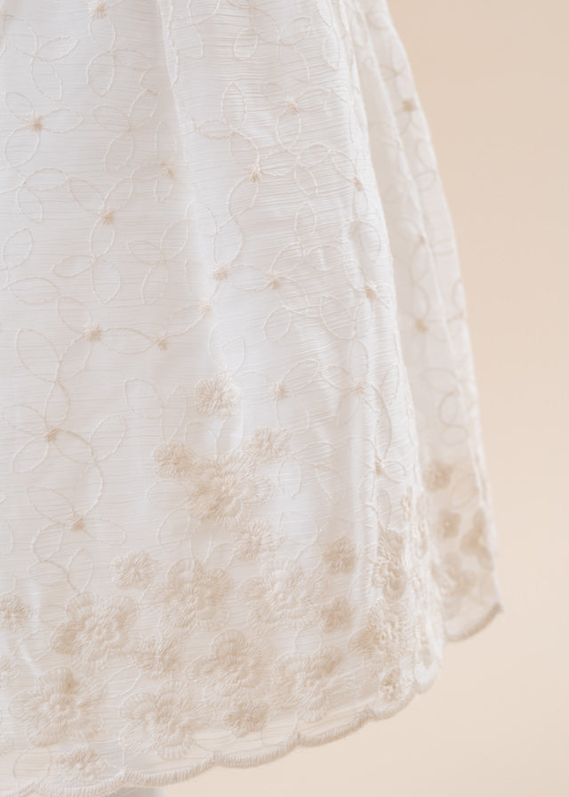 Сукня екрю з квітковою вишивкою без рукава 1907 Mayoral