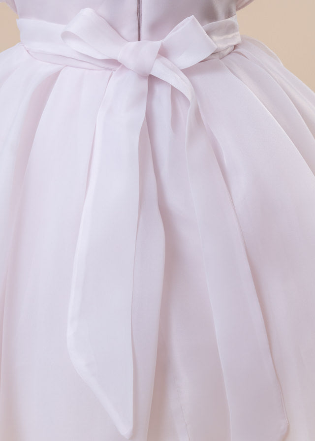 Пурпурна випускна сукня з органзи з оборками з тюлю в складку на грудях 2966 Mon Princess