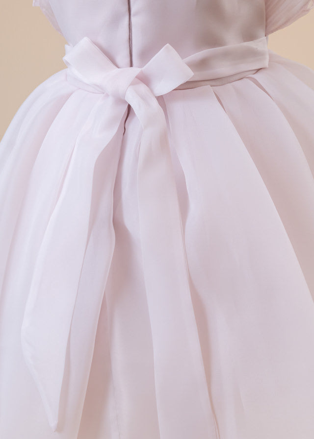 Пурпурна випускна сукня з органзи з оборками з тюлю в складку на грудях 2966 Mon Princess