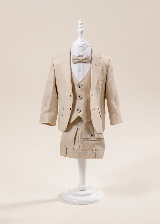 Costum Elegant Baieti Bej 1806 1809 LaKids