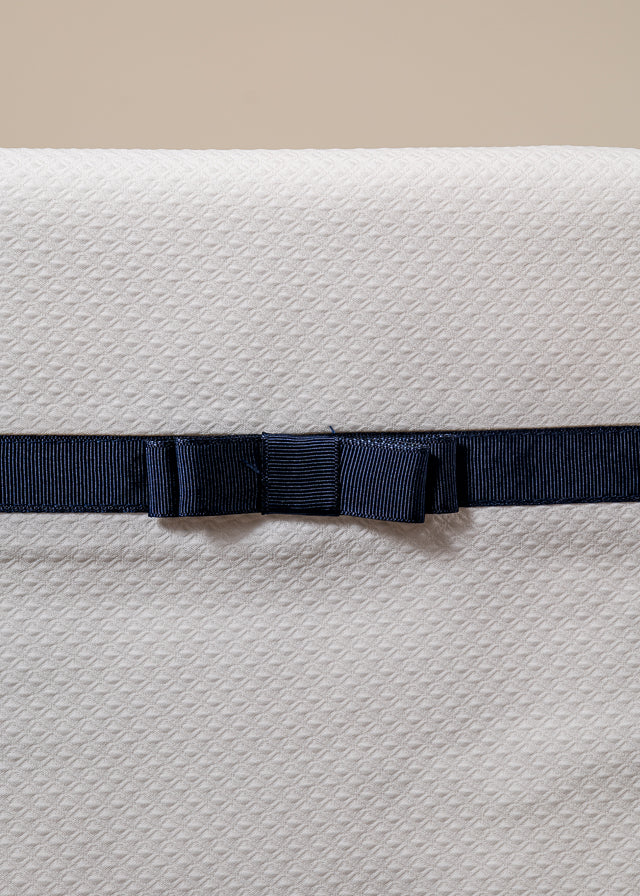 Plaid Plus Cream Rhombus Pattern Navy Blue Ribbed Stripe