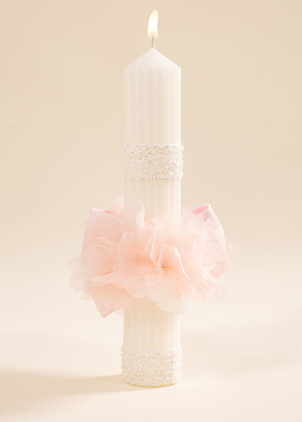 Set Botez Smaranda 3 Piese, Rochie, Trusou si Lumanare Personalizat Botez AnneBebe