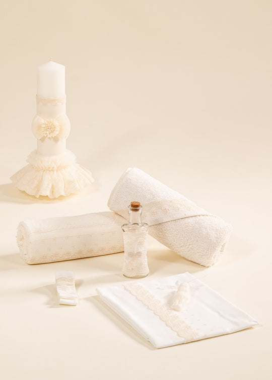 Set Botez 2 Piese Mira Lumanare si Trusou Personalizate AnneBebe