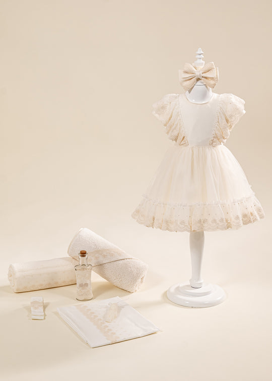 Set Botez Mira 2 Piese Rochie si Trusou Personalizat AnneBebe