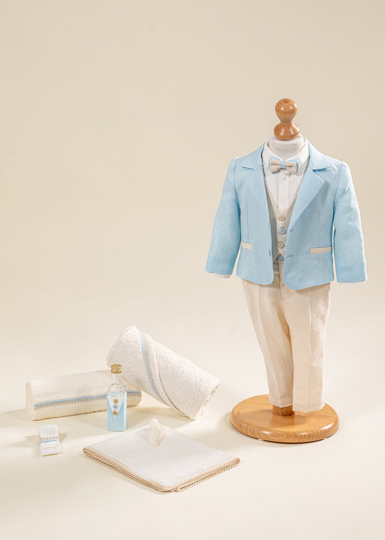 Set Botez Andrew 2 Piese, Costum si Trusou Personalizat AnneBebe