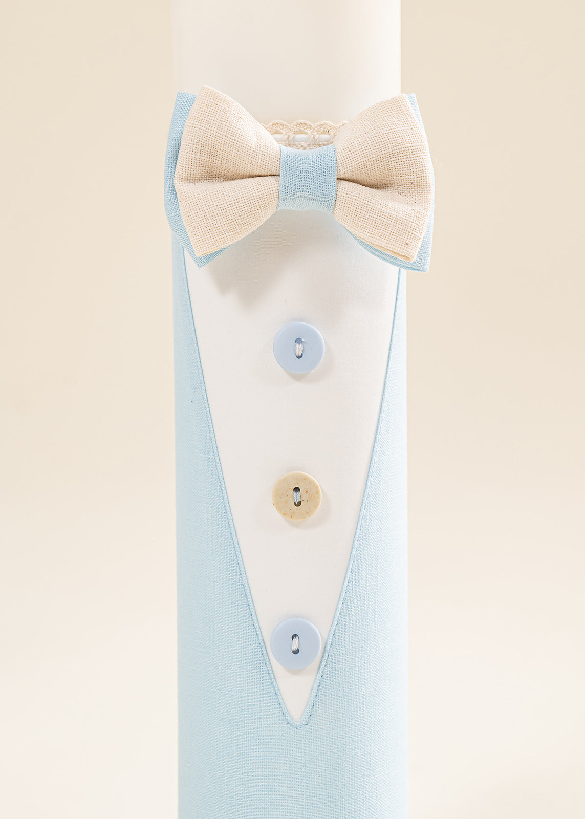 Set Botez Andrew 4 Piese, Costum, Trusou, Lumanare si Cufar Personalizat Botez AnneBebe