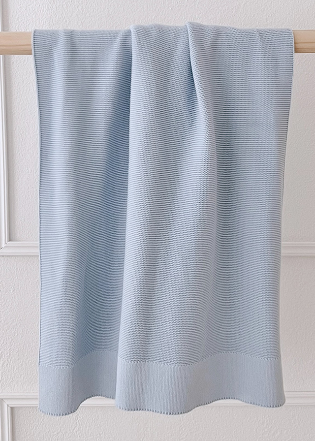 Paturica Tricotata Bleu Din Bumbac Cloud 100x80 cm – 1022-3001 Dada&Rocco