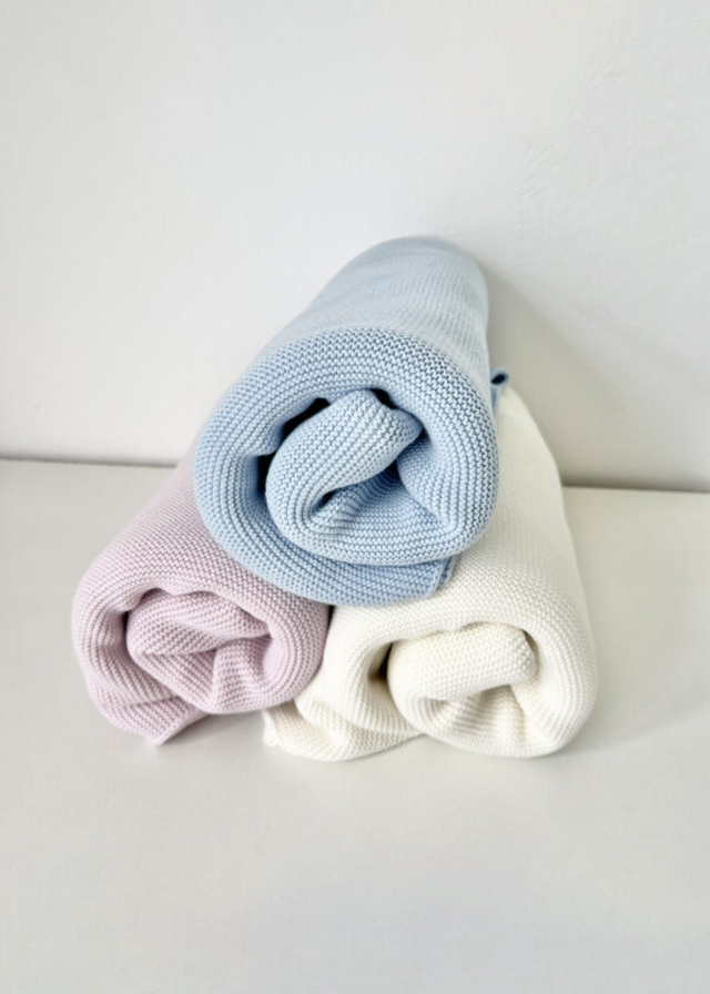 Paturica Tricotata Crem Din Bumbac Cloud 100x80 cm – 1022-3000 Dada&Rocco
