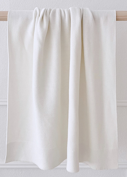 Cream Cotton Knitted Blanket Cloud 100x80 cm – 1022-3000 Dada&amp;Rocco