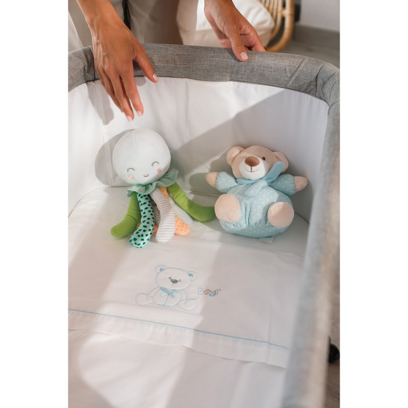 Patut Co-Sleeping Textil Gri & Saltea & Geanta Transport 06113-31