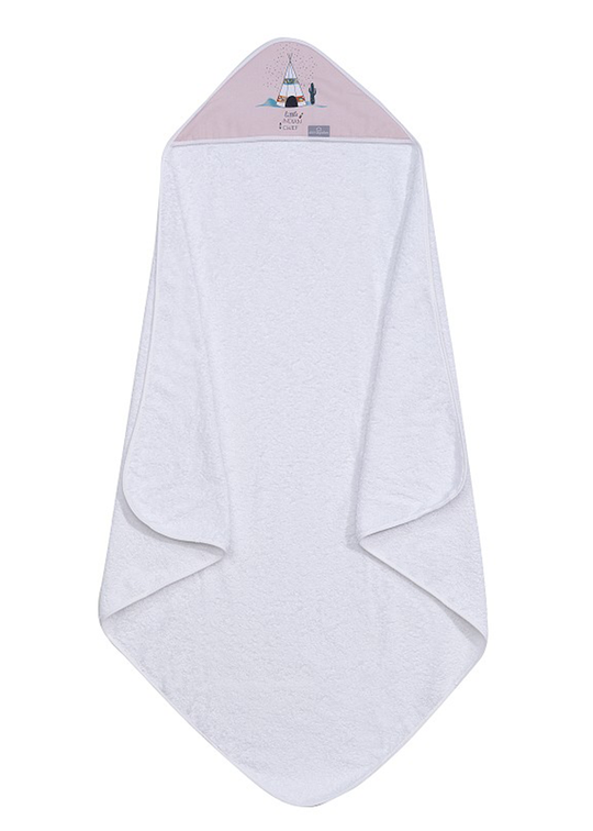 Prosop Cu Capison 100x100 Cm Si Bavetiva Alb-Roz Dakota D1199-12 Don Algodon