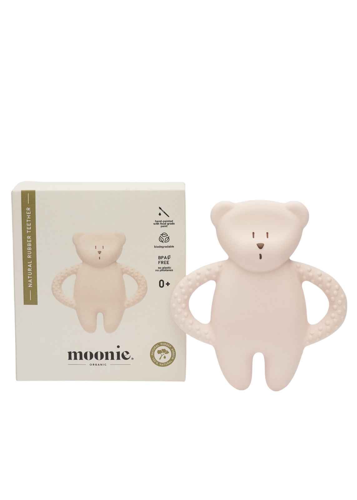 Teething Toy Bear Natural Latex Pure Natural Bear Rose Moonie