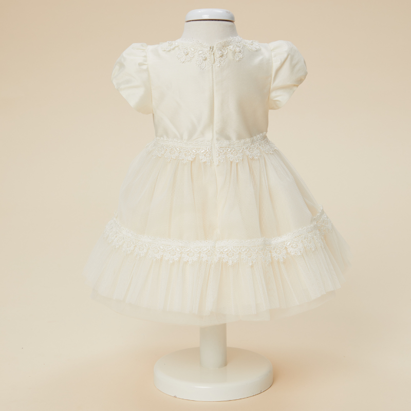 Laura Cream Dress Tulle Skirt With Ruffles And Lace