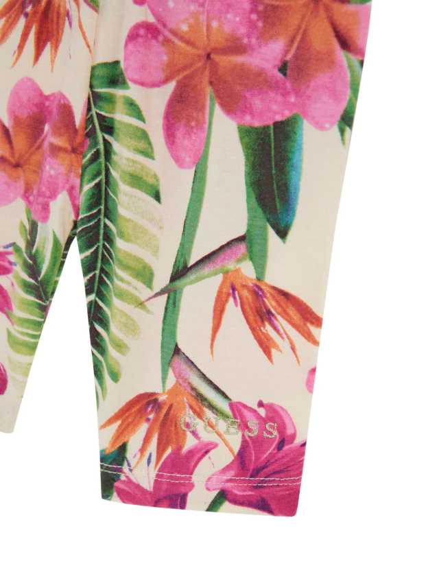 Set 2 Piese Tricou Fuchsia si Colanti cu Imprimeu Tropical A5GG11 K6YW4 G6V7 Guess