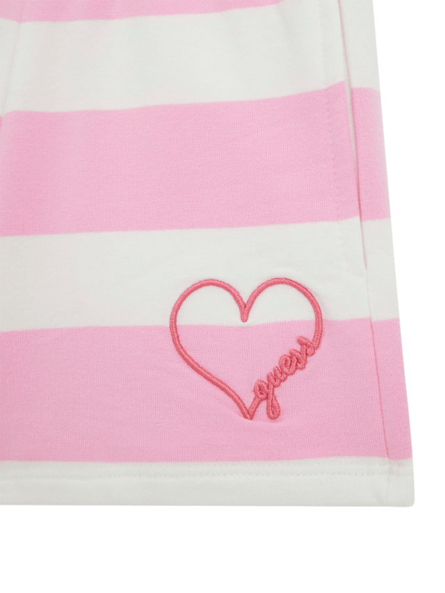 Pantaloni Scurti Sport cu Dungi Roz si Albe K5GD16 KBOR4 F6DS Guess