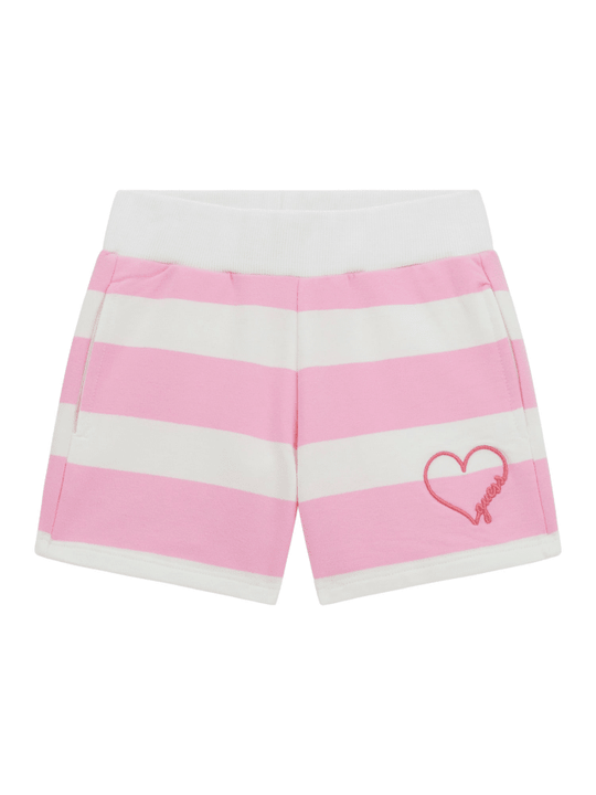 Pantaloni Scurti Sport cu Dungi Roz si Albe K5GD16 KBOR4 F6DS Guess