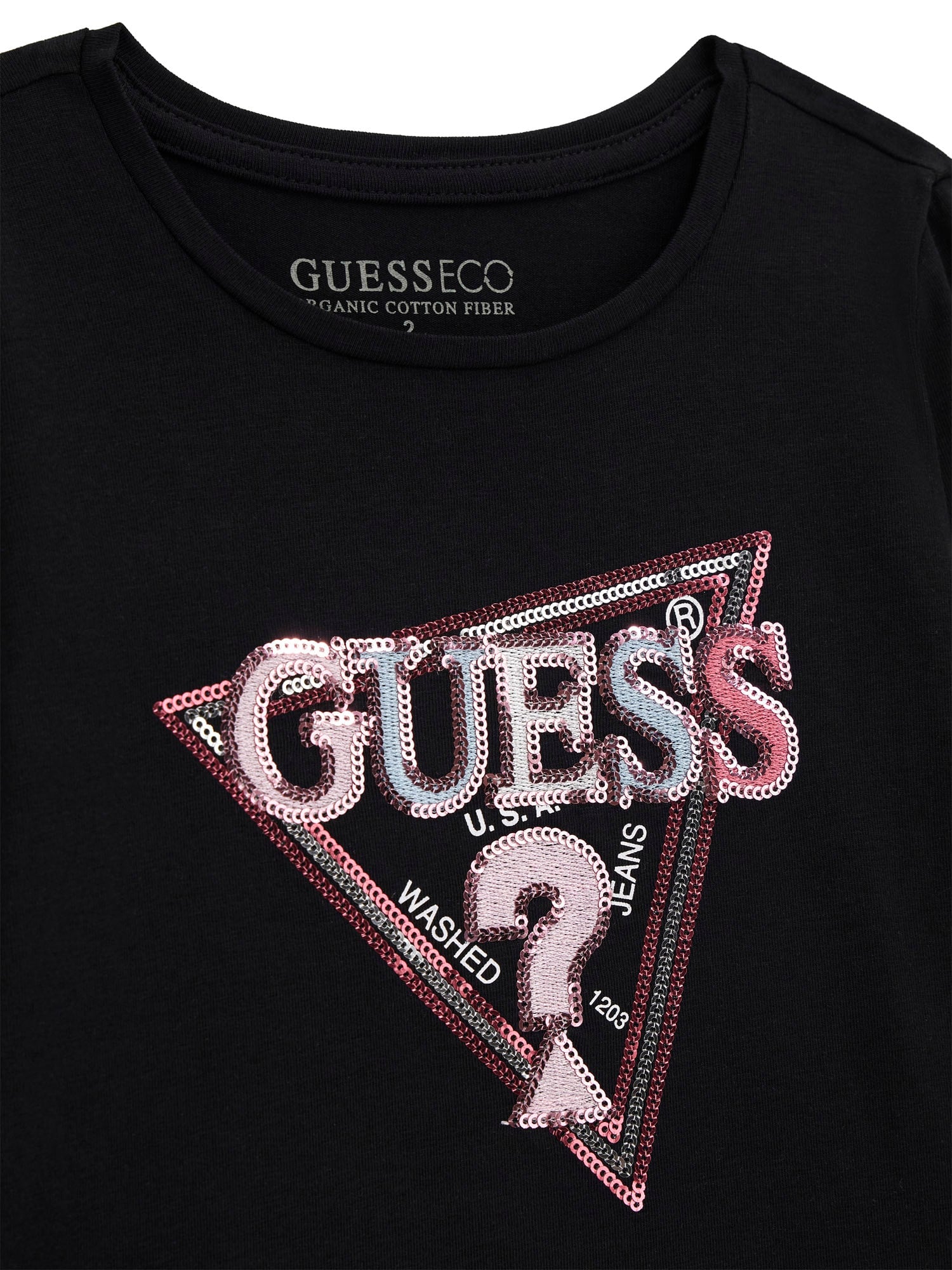 Bluza Neagra cu Maneca Lunga cu Logo Multicolor K5YI10 K6YW4 JBLK Guess