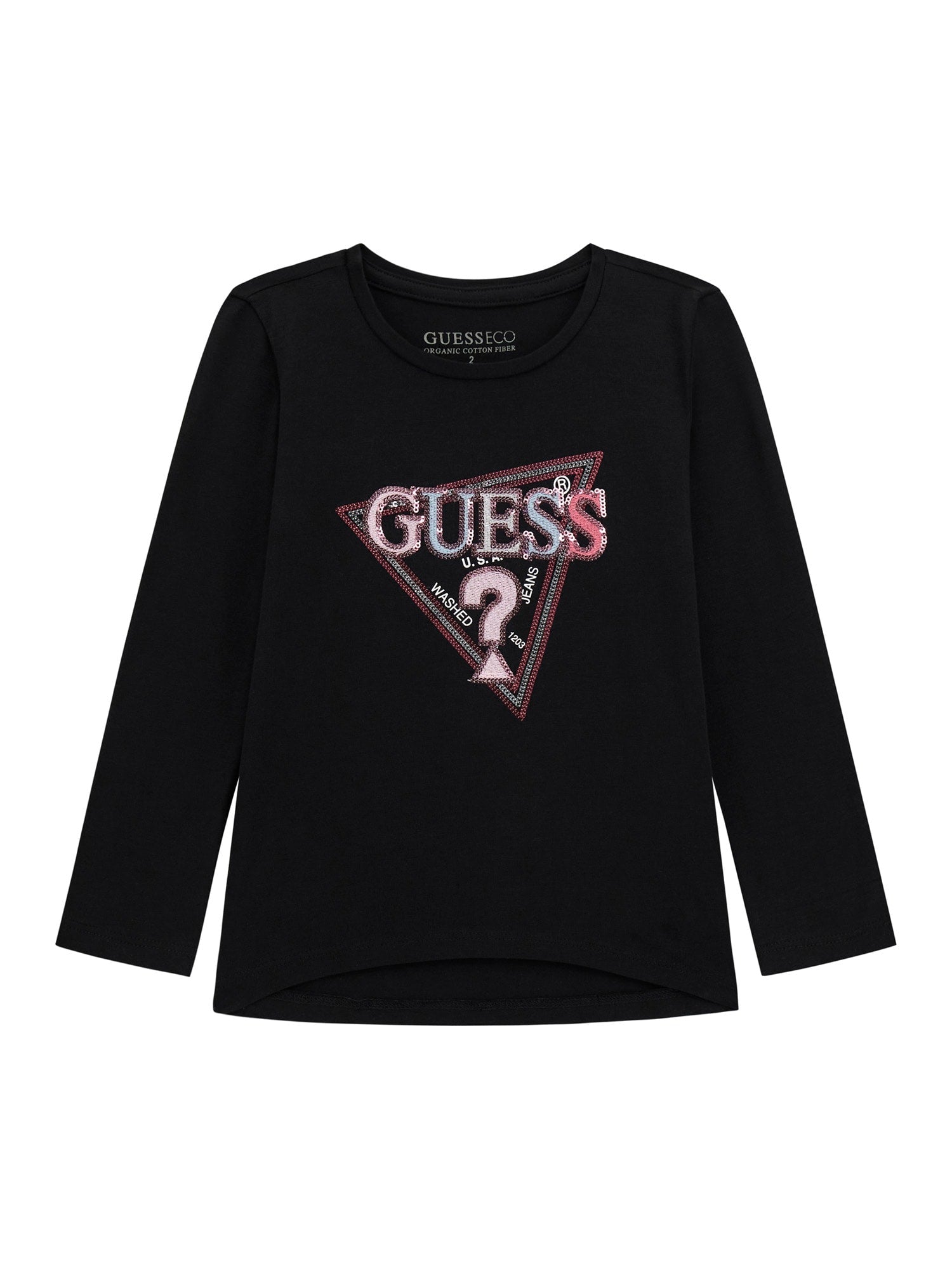 Bluza Neagra cu Maneca Lunga cu Logo Multicolor K5YI10 K6YW4 JBLK Guess