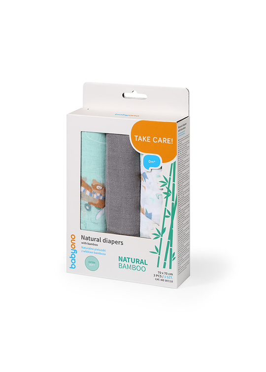 Natural Bamboo Diapers Gray With Green 70X70 cm 397/10