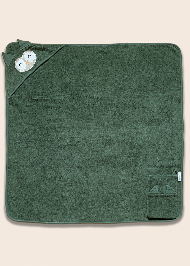 Set Prosop Cu Capison Si Manusa Baie Verde 90x90 cm 8907 FUNNABABY