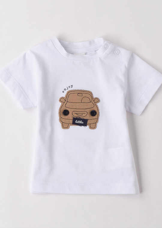 White T-shirt with Brown Car 4B165.00 iDO
