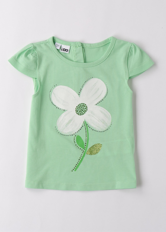 Tricou Verde Cu Floare 4B511.00 iDO