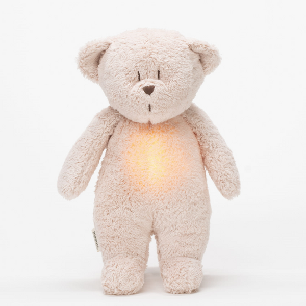 Ursulet Bumbac Organic Jucarie Muzicala cu Lampa de Veghe Incorporata Rose - Camera Bebelusului