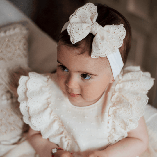 Bentita Funda Cappuccino Cu Floricica Botez Fetite AnneBebe