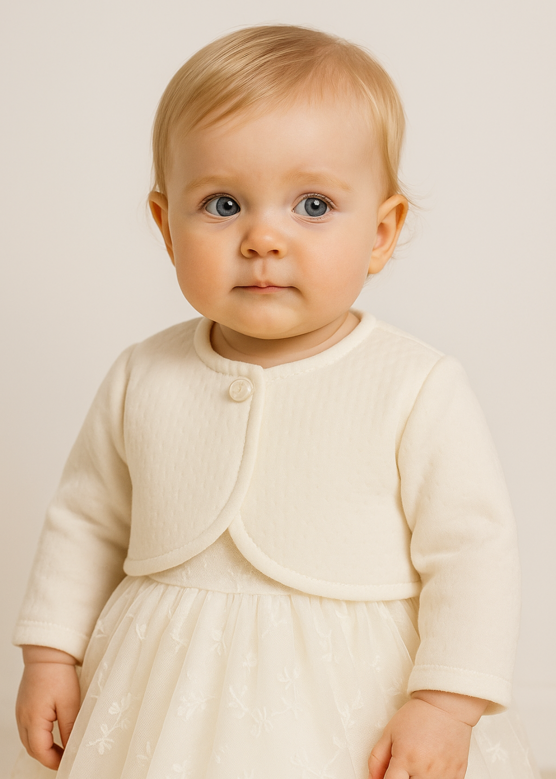Bolero Plush Velvet Ivory Cream for babies AnneBebe