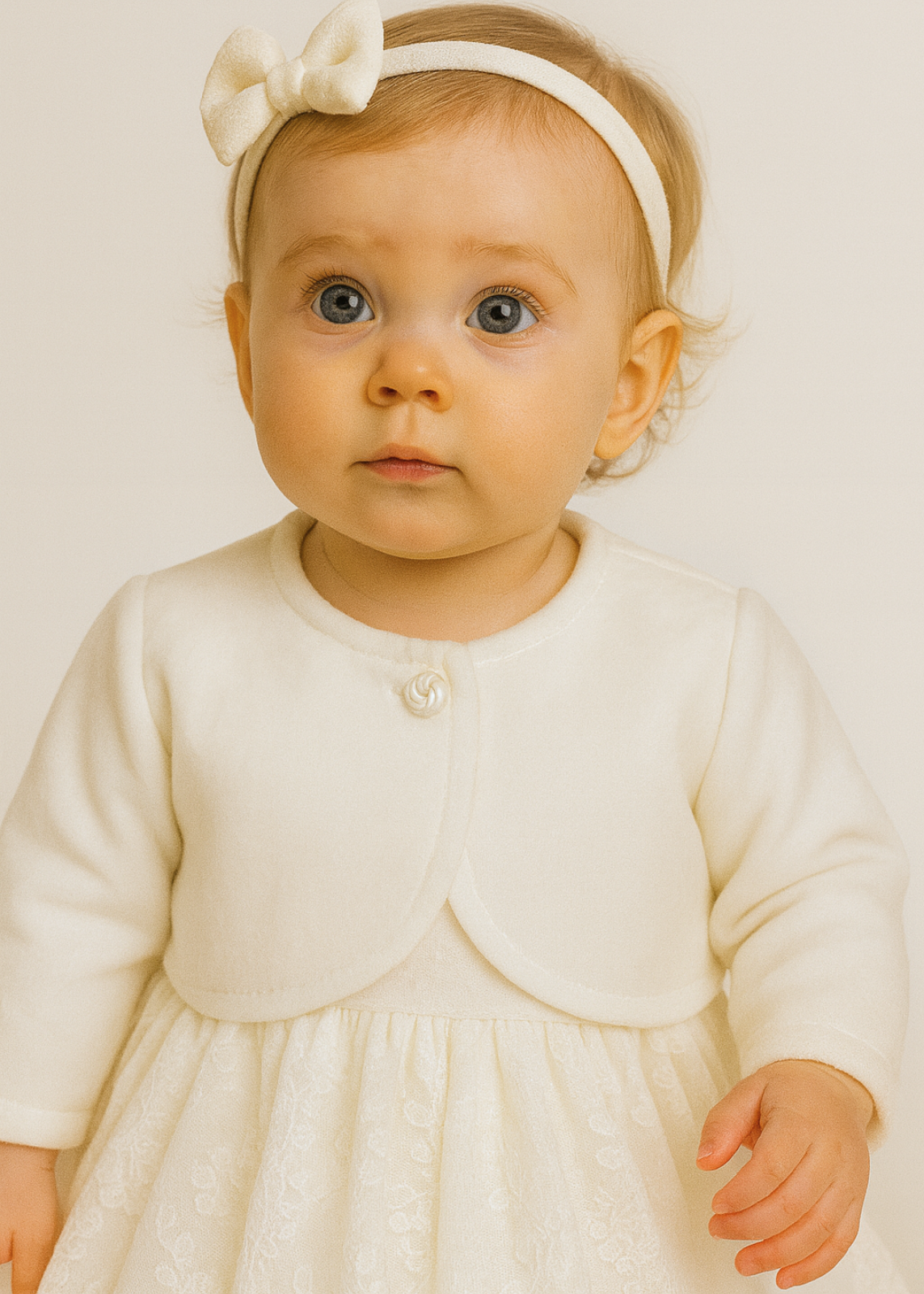 Bolero Plush Velvet Ivory Cream for babies AnneBebe