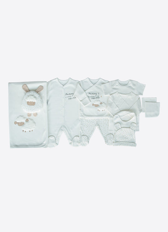 Set de Maternitate cu 12 Piese Crem cu Ituta si Jucarie de Atasament S60090 – Kitikate