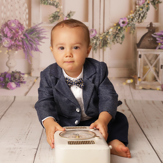 Costumas Elegant Baieti Pepit Bleumarin AnneBebe