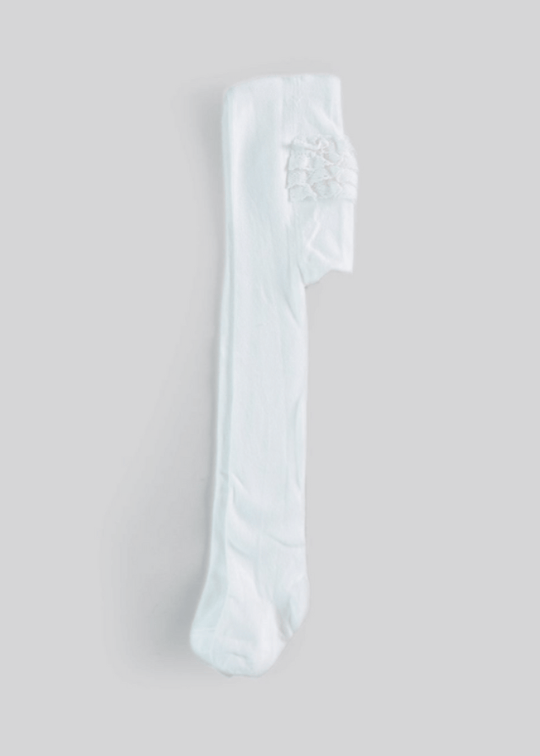 Dres Fetite Cu Volanase din Dantela Crem Bumbac Organic S52183 Kity Kate