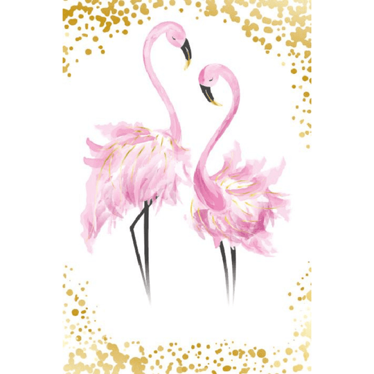 Felicitare Bebe Fetite Alba Flamingo Roz 12x18 cm