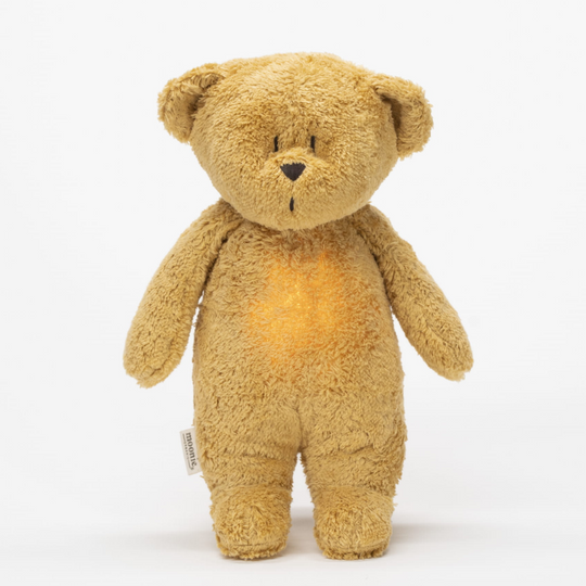 Ursulet Bumbac Organic Jucarie Muzicala cu Lampa de Veghe Incorporata Honey Moonie 2.0