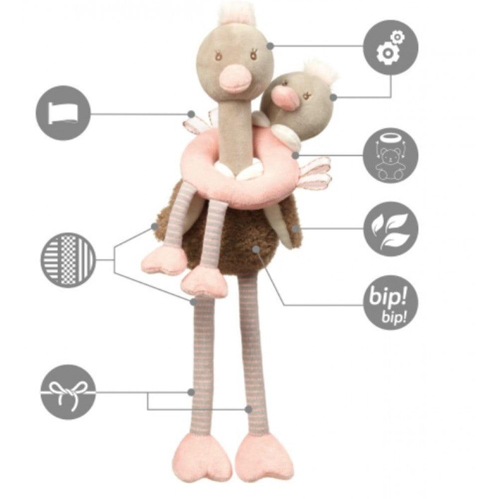 Jucărie de pluș BabyOno Ostrich Mcknox Family 1446 - Camera Bebelusului