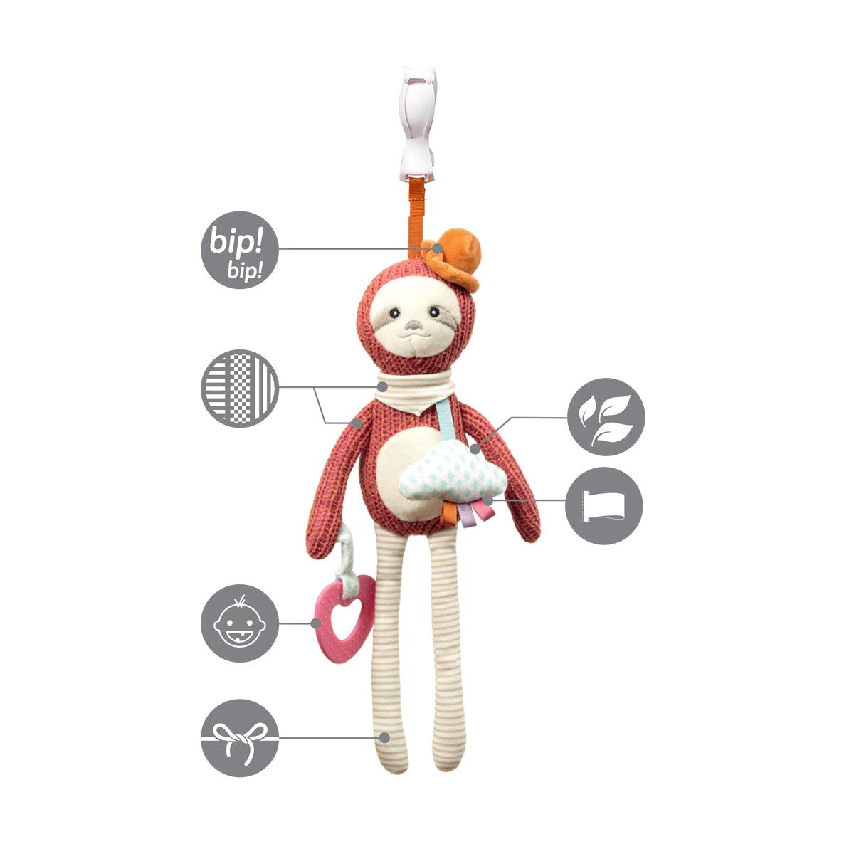 Jucarie educativa pentru carucior Lenesul Leon, +0 luni, Babyono - Camera Bebelusului