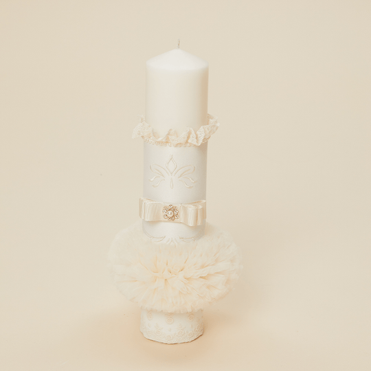 Candle Agnes Lace Cappucicno Baptism Girls AnneBebe 