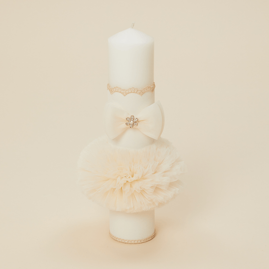 Candle Alexia Tull And Lace Cappucicno Baptism Girls AnneBebe 