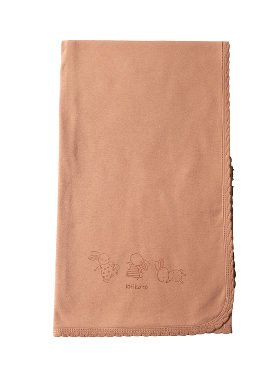 Pled Bumbac Organic cu Iepuri Maro S74577 Kity Kate