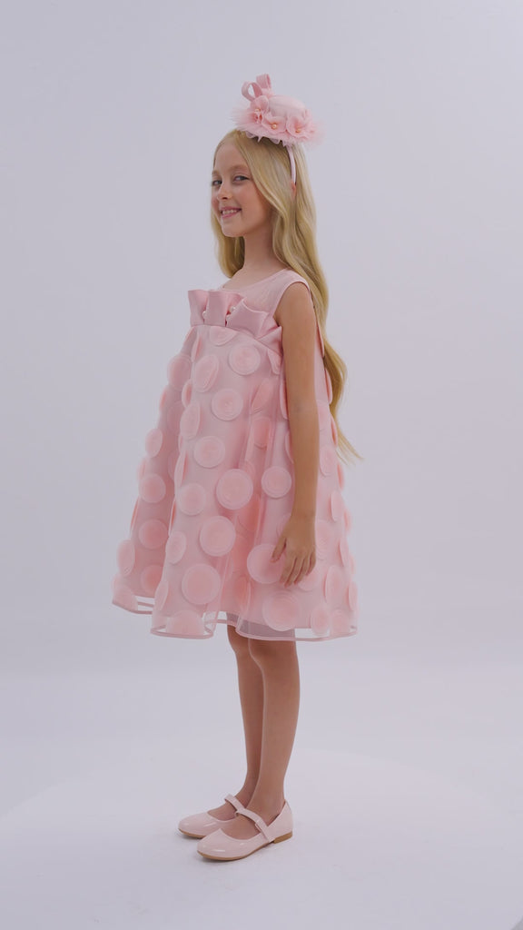 Rochie Ceremonie Roz Pudra cu Cercuri 3D 36009PR Pamina