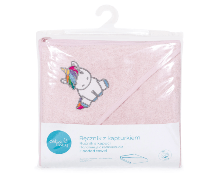 Prosop Bebelusi Bumbac Cu Capison Cu Broderie Unicorn Roz BabyOno 815-579 - Camera Bebelusului