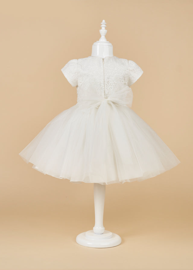 AnneBebe - Rochita Eleganta Fulg de Nea Fete Ivory Tulle Trena Detasabila AnneBebe