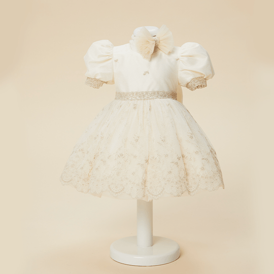 Elegant Dress for Girls Marta Cappuccino Lace AnneBebe