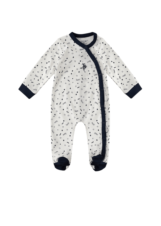 Темно-синій бавовняний комбінезон із принтом зірок для хлопчиків USB1427 Us Polo Assn