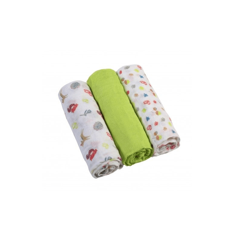 Set 3 Scutece Textile Bebelusi din muselina Bumbac 100% Vernil BabyOno 348/06 - Camera Bebelusului