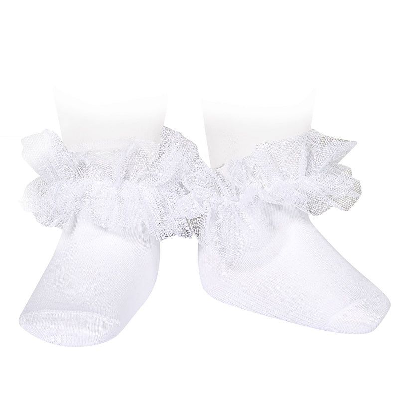 White Short Socks with Tulle 2488/4 Condor