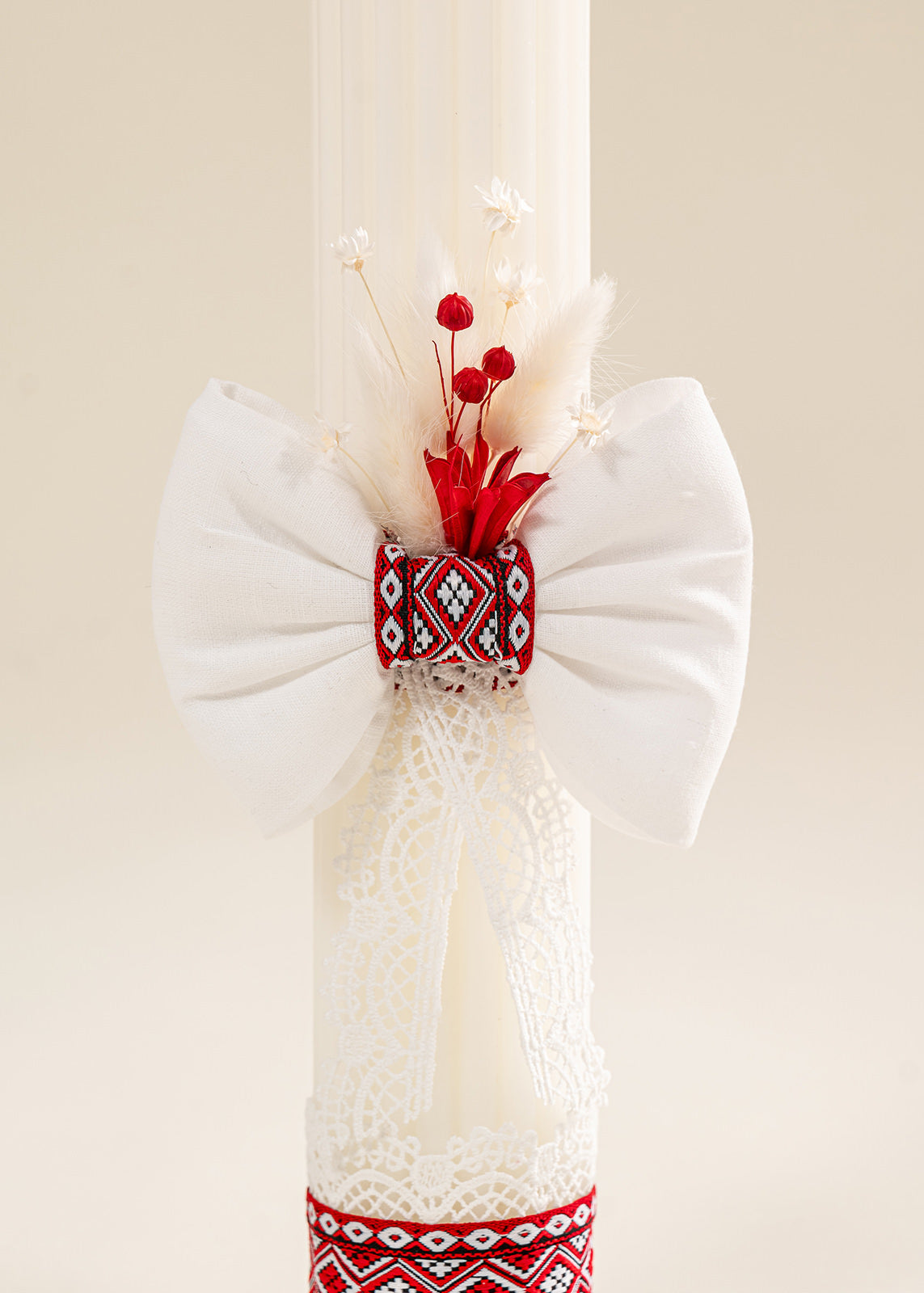 Set Botez Ava 3 Piese  Rochie Trusou si Lumanare Personalizat Botez AnneBebe